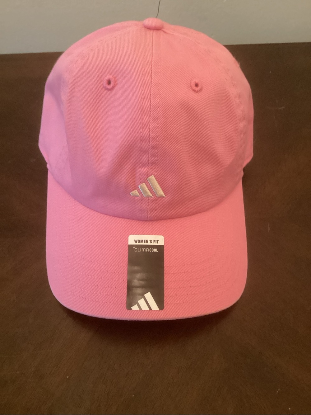 NWT ADIDAS Pink Women's Baseball Cap with Silver Logo